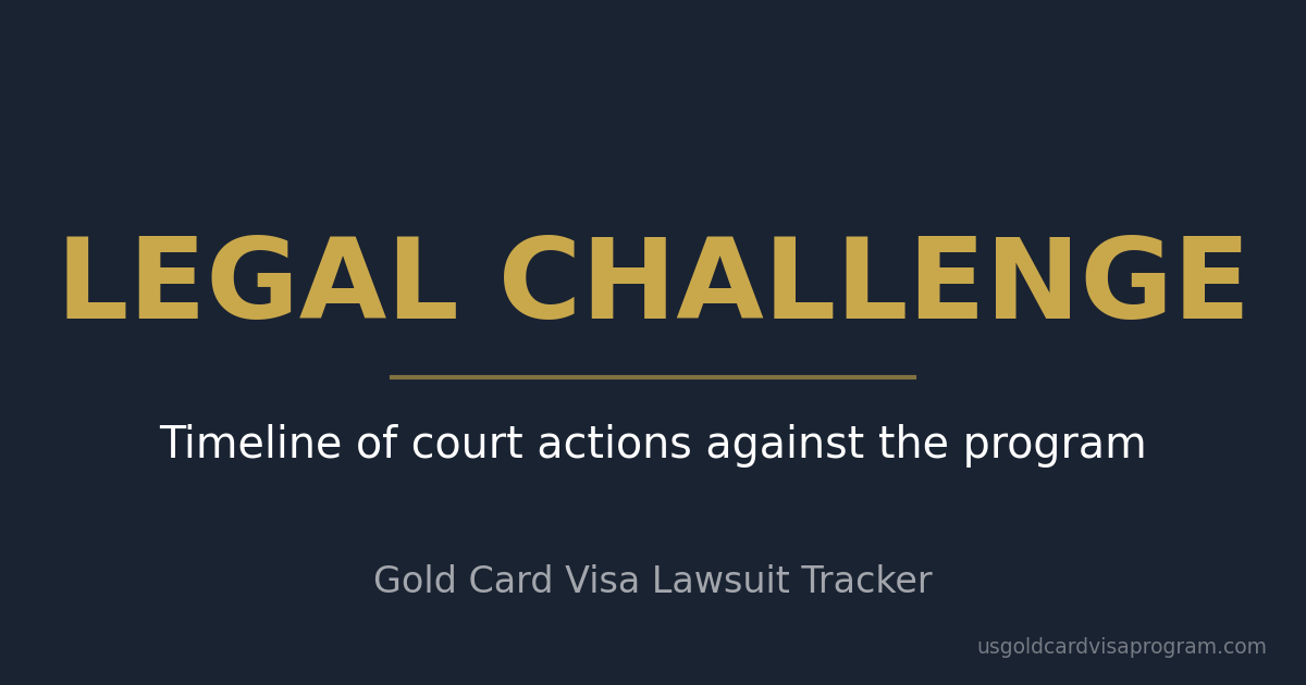 Gold Card Visa legal challenge timeline tracking court actions against the program